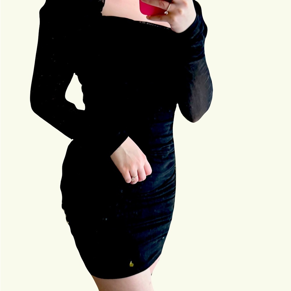 BLACK BODYCON DRESS - Picture 2 of 2